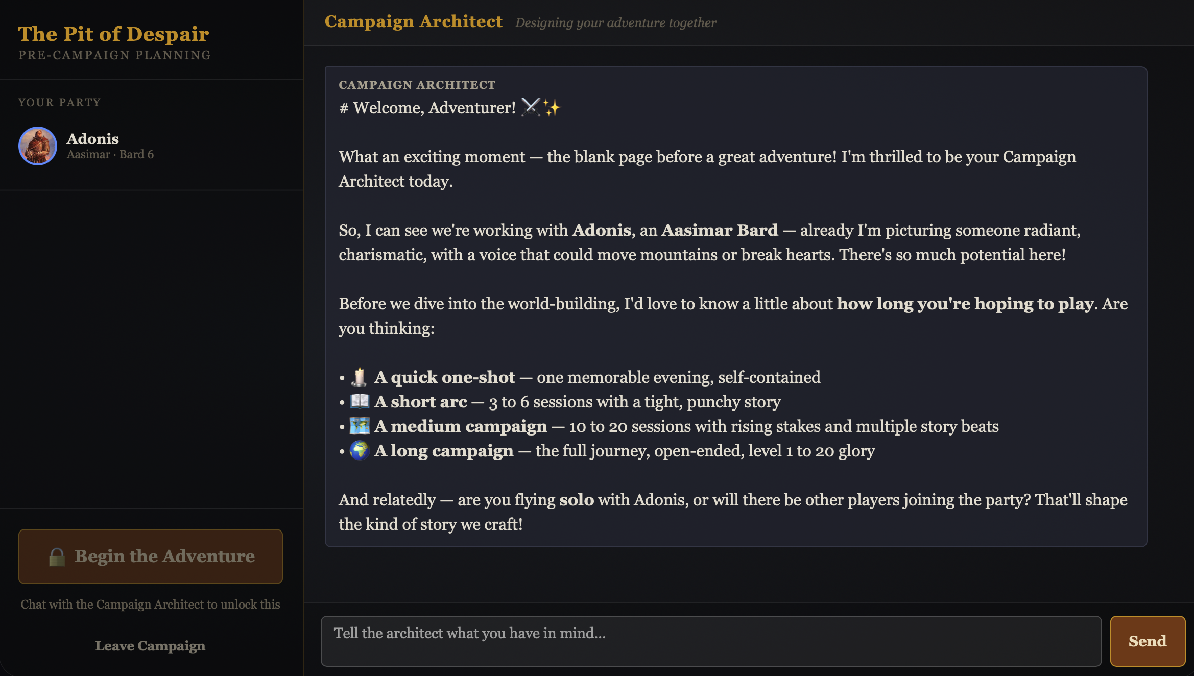Campaign Architect conversation