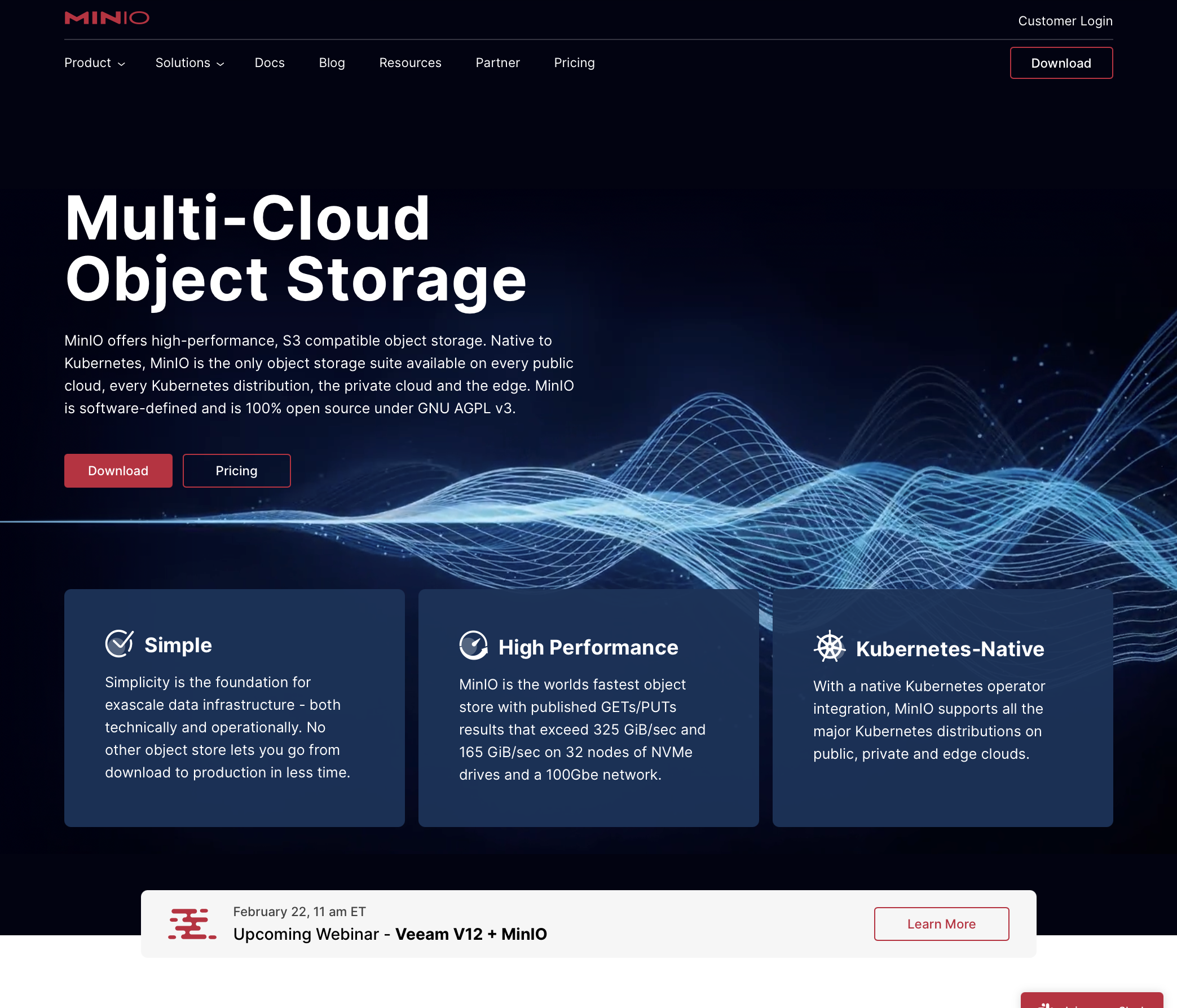 Previous MinIO website